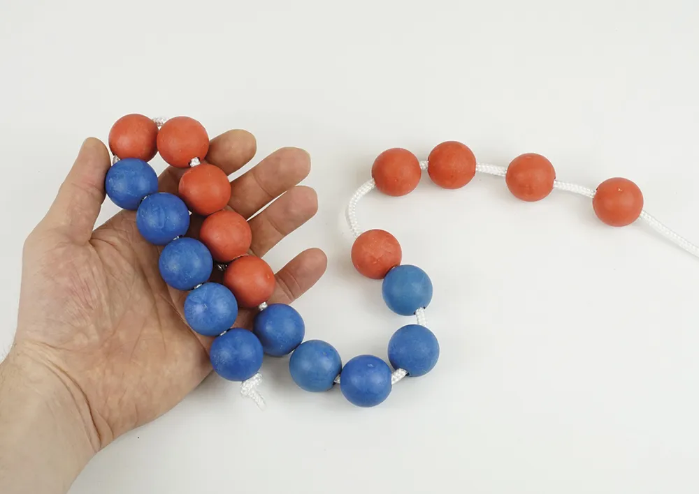 Demo-Rechenkette bis 20, rot/blau, 5er-Wechsel