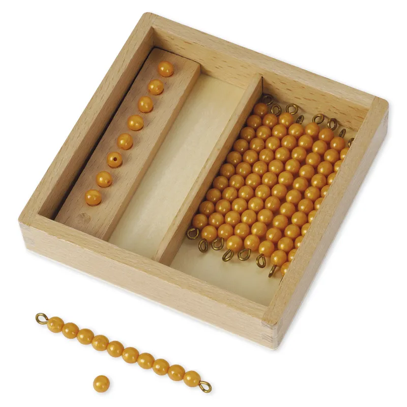 TimeTEX Kasten mit Zehnerstangen und Einerperlen, lose Perlen "Montessori Premium"