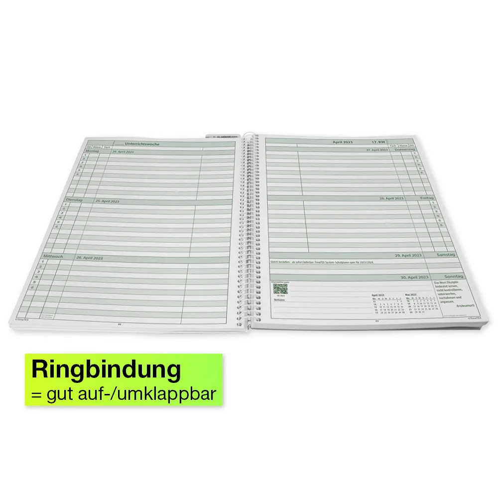 TimeTEX System-Schulplaner A5, grün 2026/2027