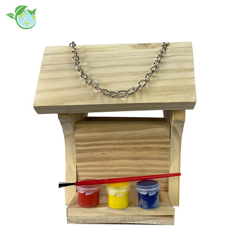 Futter-Haus zum Bemalen, aus Holz, mit Farbe