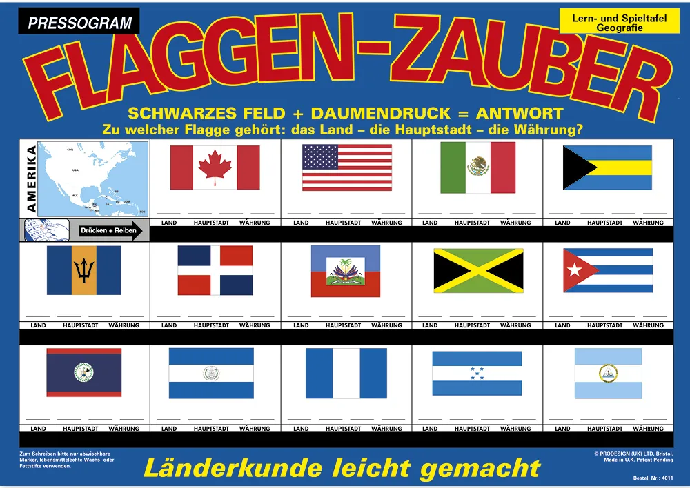 TimeTEX Zaubertafel "Flaggen-Zauber" Amerika
