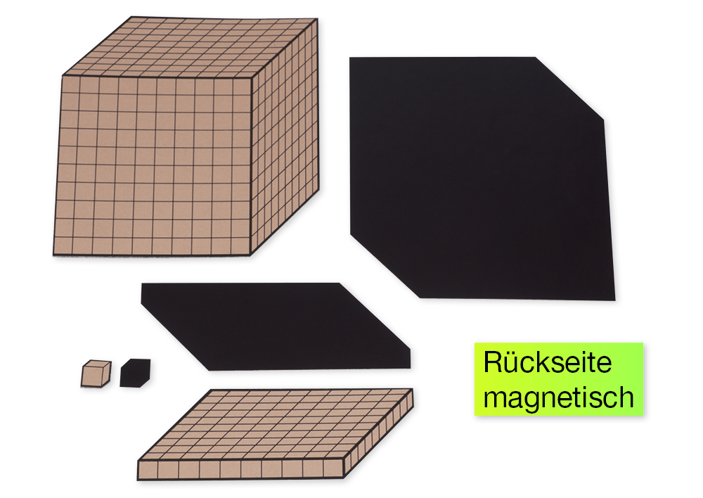 Dienes Demo-Dezimal-Rechensatz, naturfarben, magnetisch, 54-tlg. im Karton