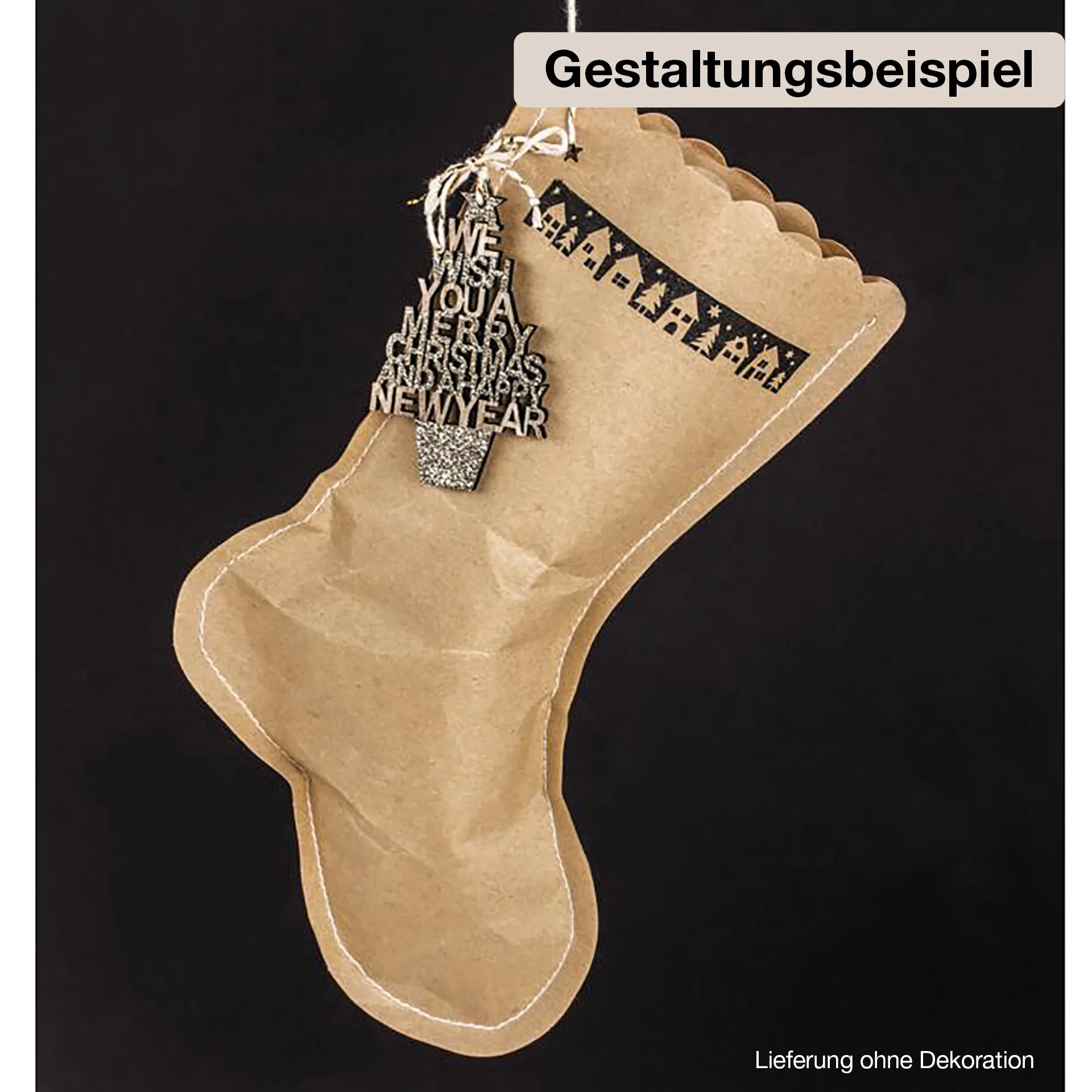 Weihnachtsstrümpfe aus Papier, 6 Stück