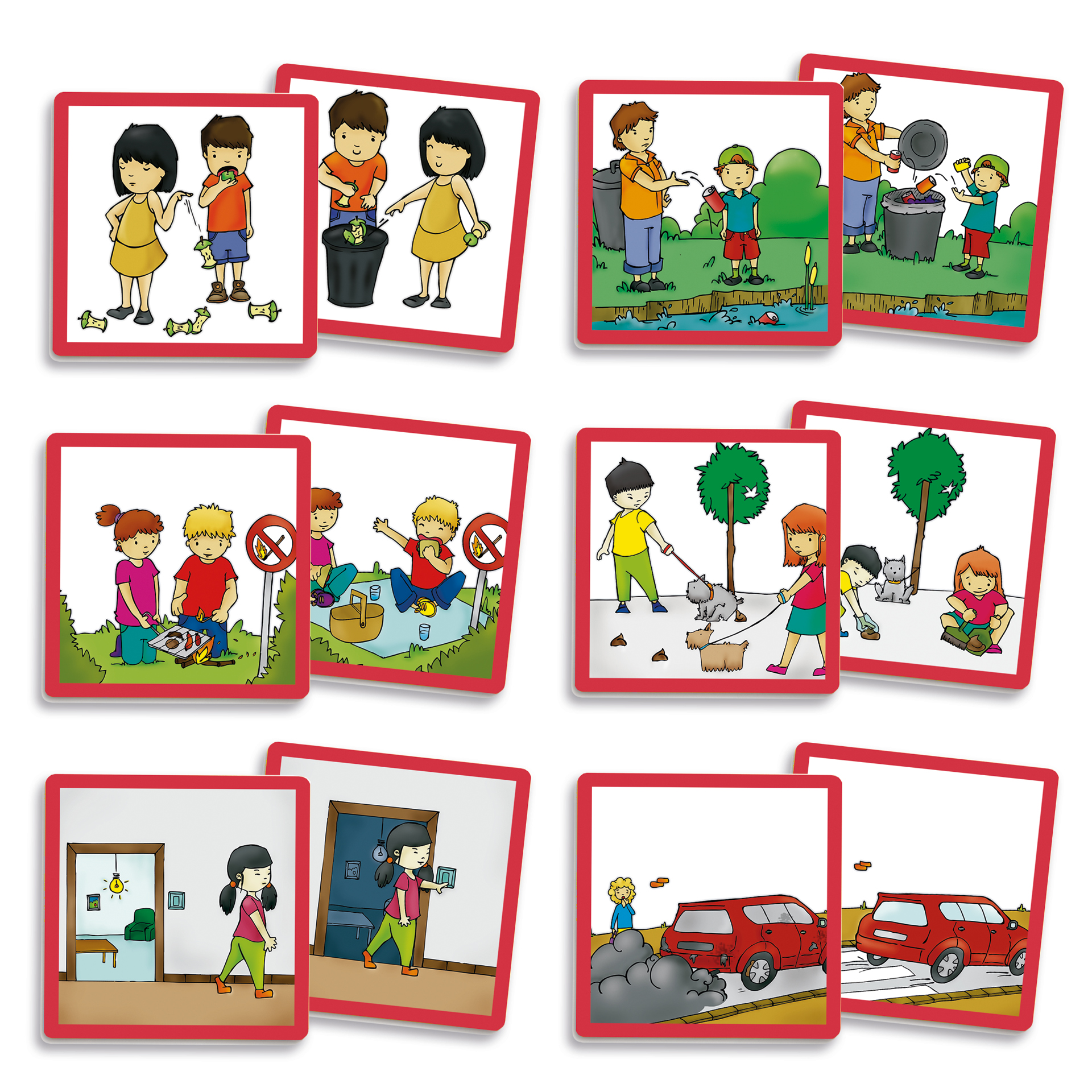 Set Verhaltens-Regeln "Umwelt" mit Paar-Karten im Koffer