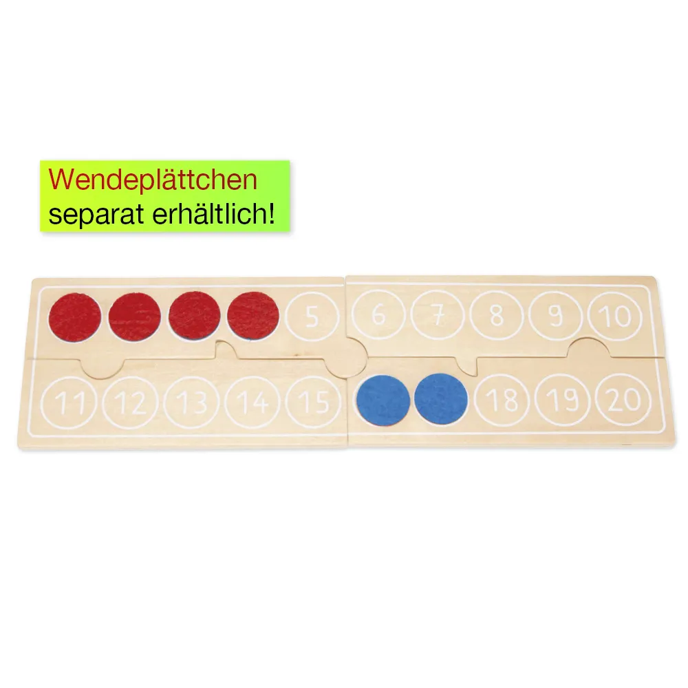 Rechenleiste aus Holz, Zahlenraum bis 20, 4-tlg.