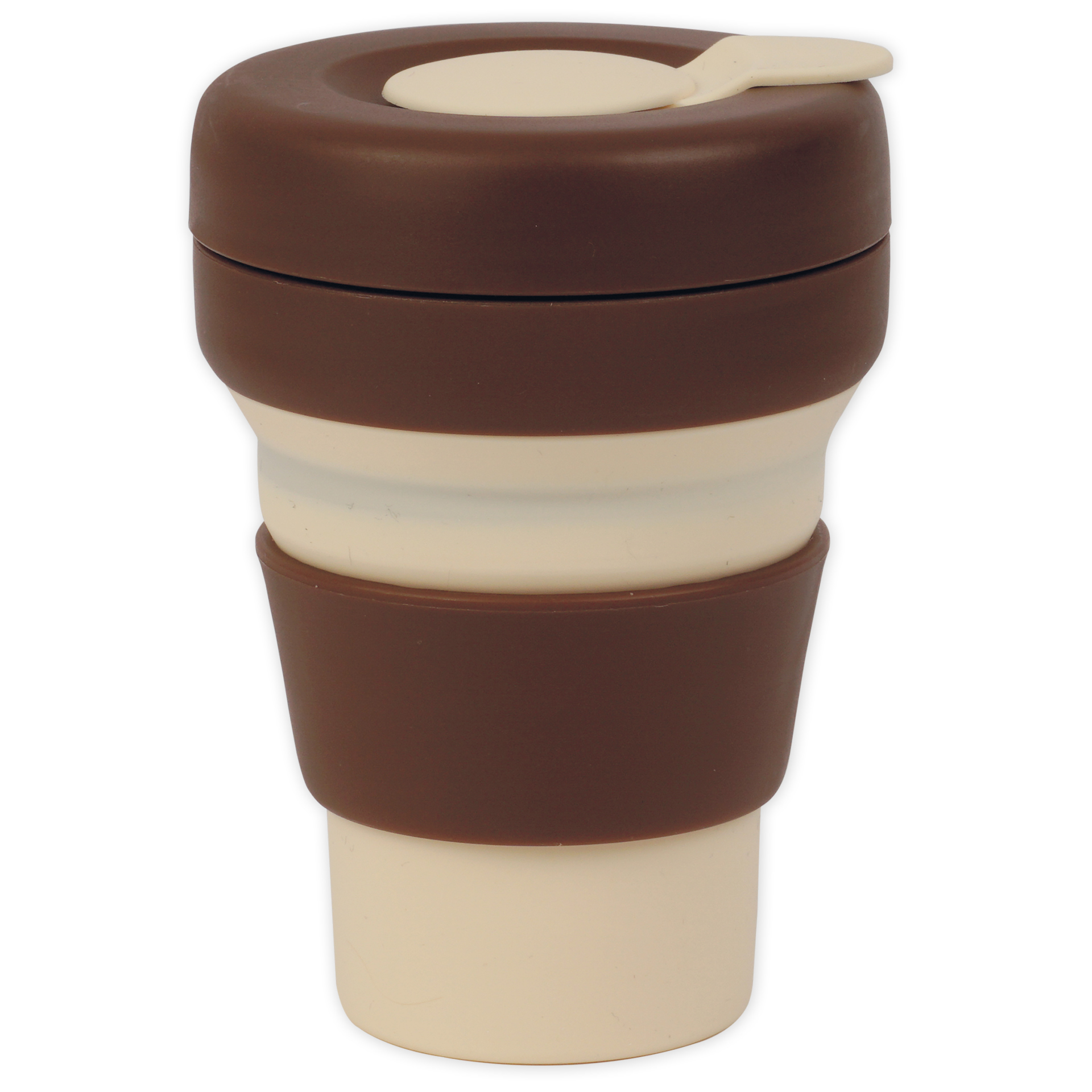 Trinkbecher mit Deckel aus Silikon, faltbar, 355 ml