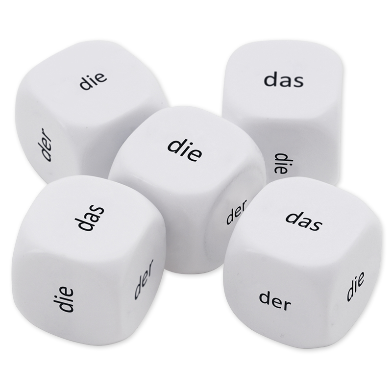 Tärningsset tysk "artikel" 6-delad, 16 mm