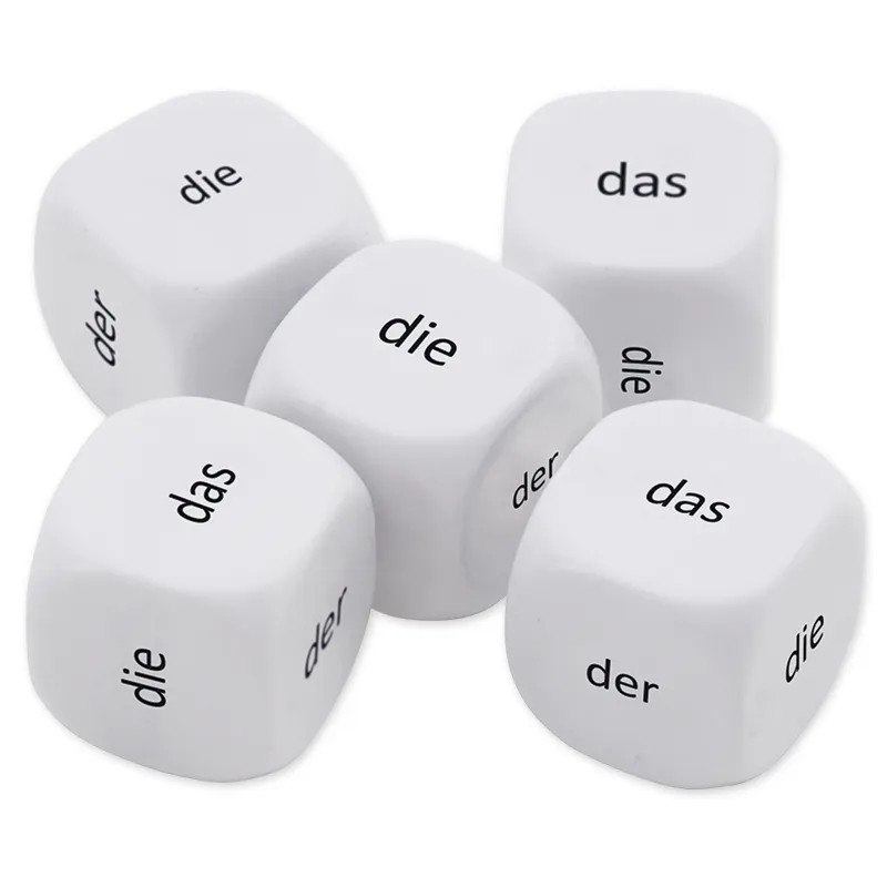 Tärningsset tysk "artikel" 6-delad, 16 mm