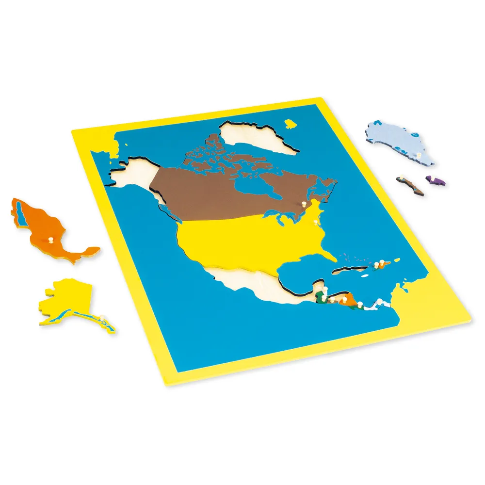 TimeTEX Puzzlekarte Nordamerika "Montessori Premium"