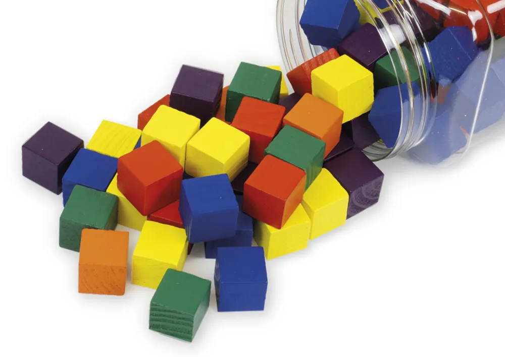 Soma-Holz-Würfel L, farbig, 102-tlg. in Dose