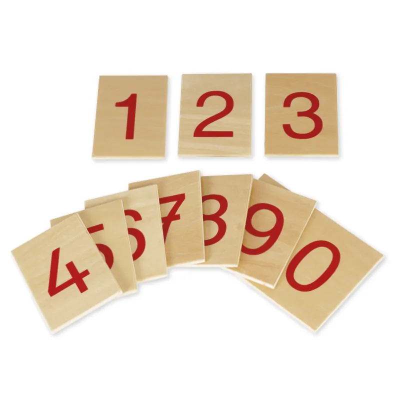 TimeTEX Satz Ziffern 1-10 auf Holzbrettchen "Montessori Premium"