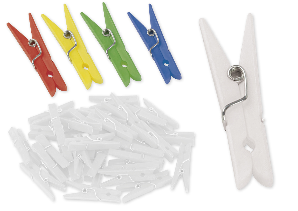 Plastklämmor 35 mm (t. markeringar), 50 st i låda