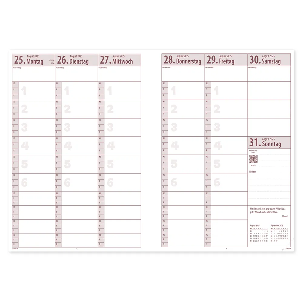 TimeTEX Kompakt-Lehrerkalender A4-Plus 2025/2026