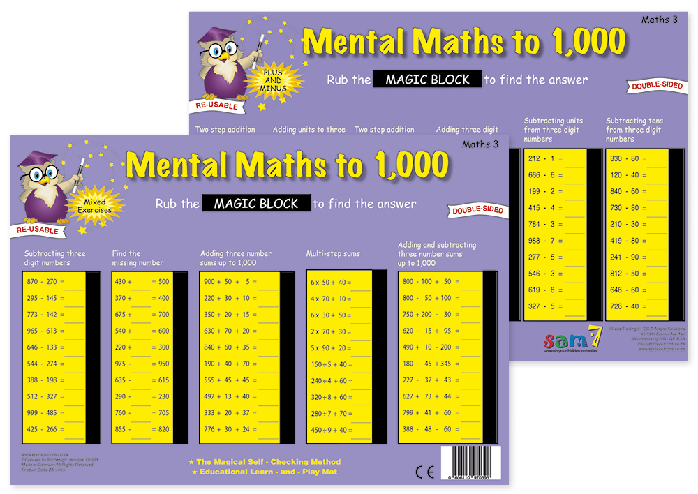 TimeTEX Zaubertafel "Mathematik" Englisch Zahlenraum bis 1000