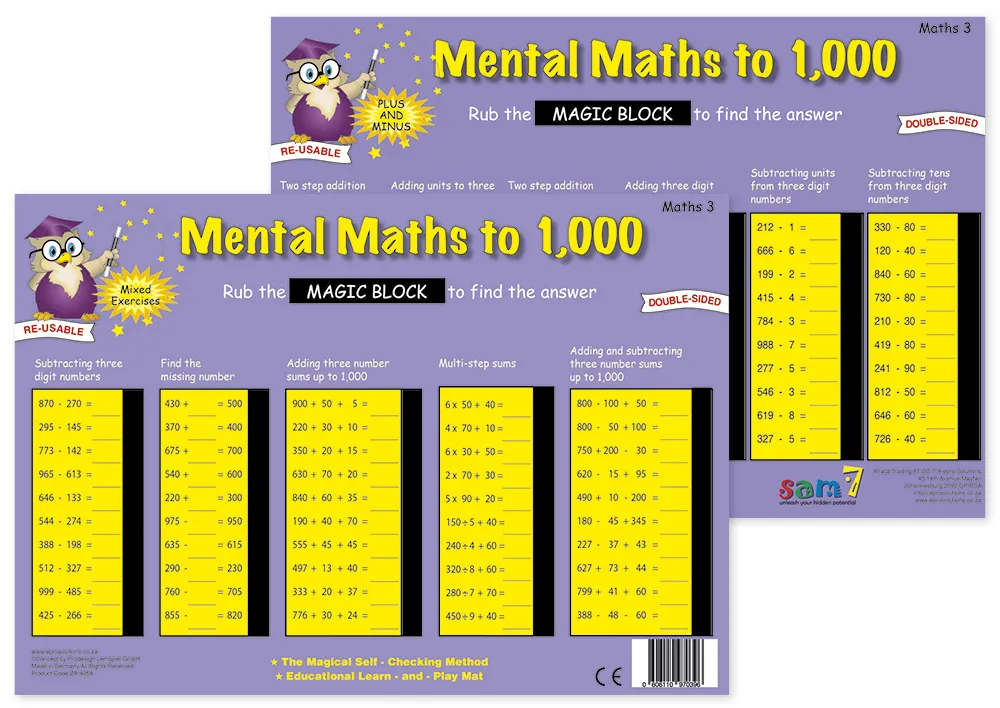 TimeTEX Zaubertafel "Mathematik" Englisch Zahlenraum bis 1000