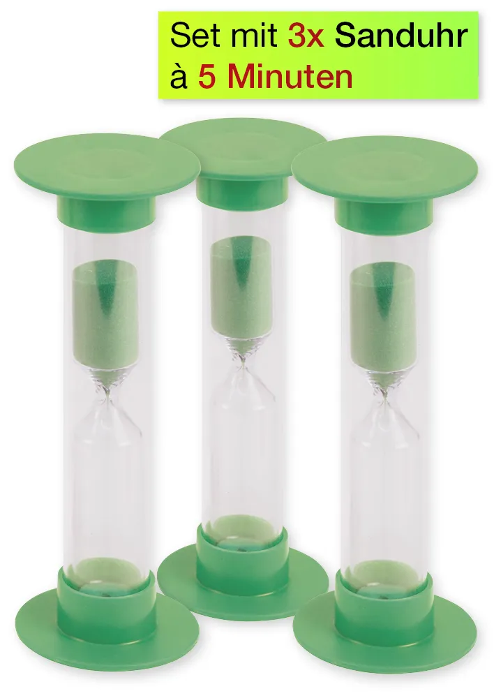 Sanduhren-Set 3-tlg., 14,5 cm hoch, 5 cm ø (1 Zeiteinheit)