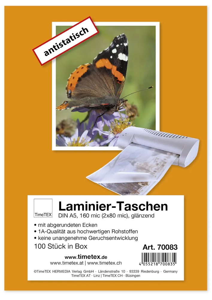 Laminier-Taschen A5 2x80 mic glänzend, 100 Stück