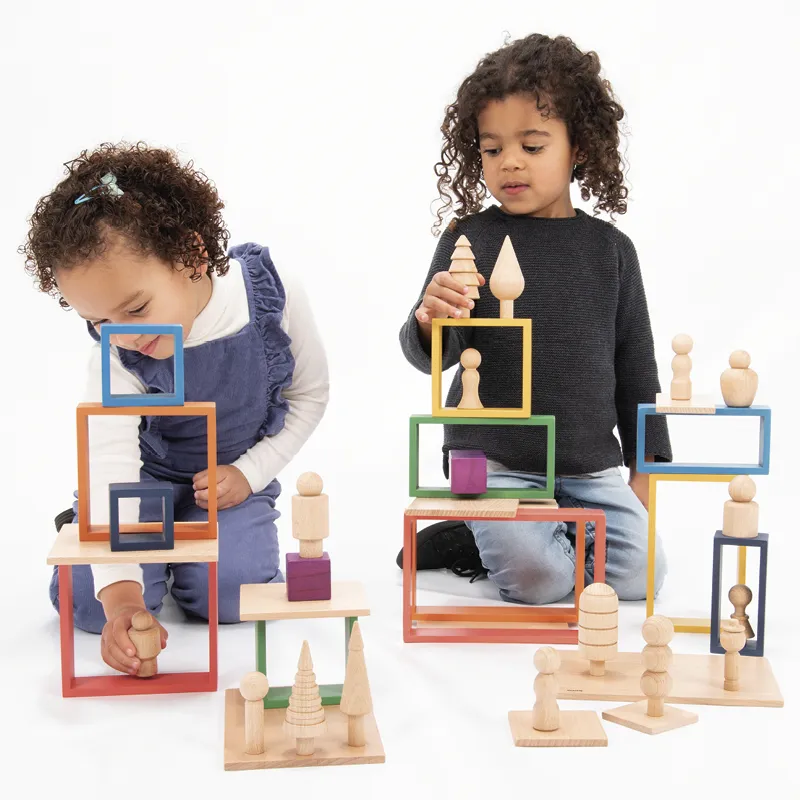 Holzbausteine "Architektur", farbig, 28-tlg.