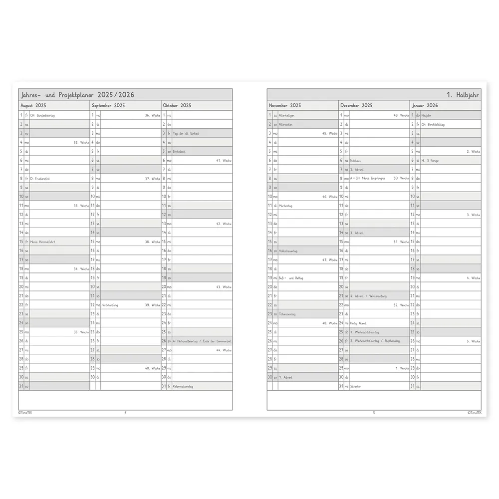 TimeTEX Grundschul-Planer Ringbindung A4 2025/2026