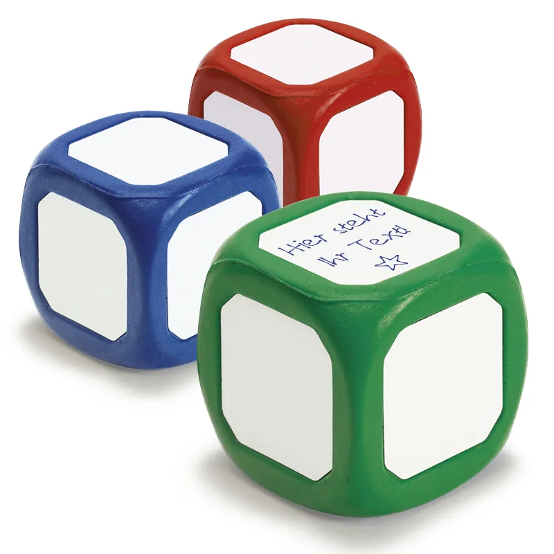 Dado en blanco con superficies para escribir,  5,5 cm