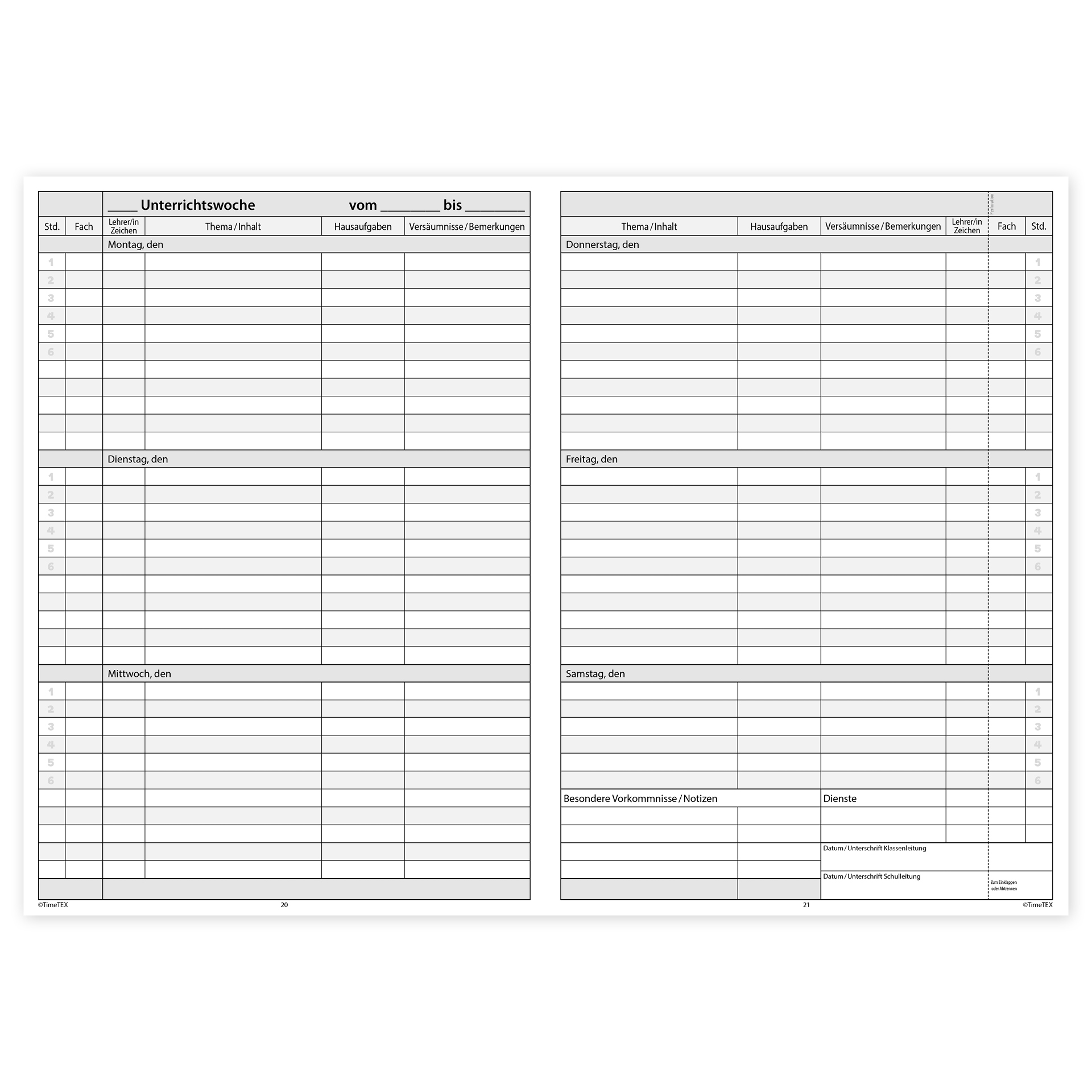 TimeTEX Klassenbuch A4-Plus, Sekundarstufe + Grundschule TimeTEX Klassenbuch A4-Plus, Sekundarstufe + Grundschule