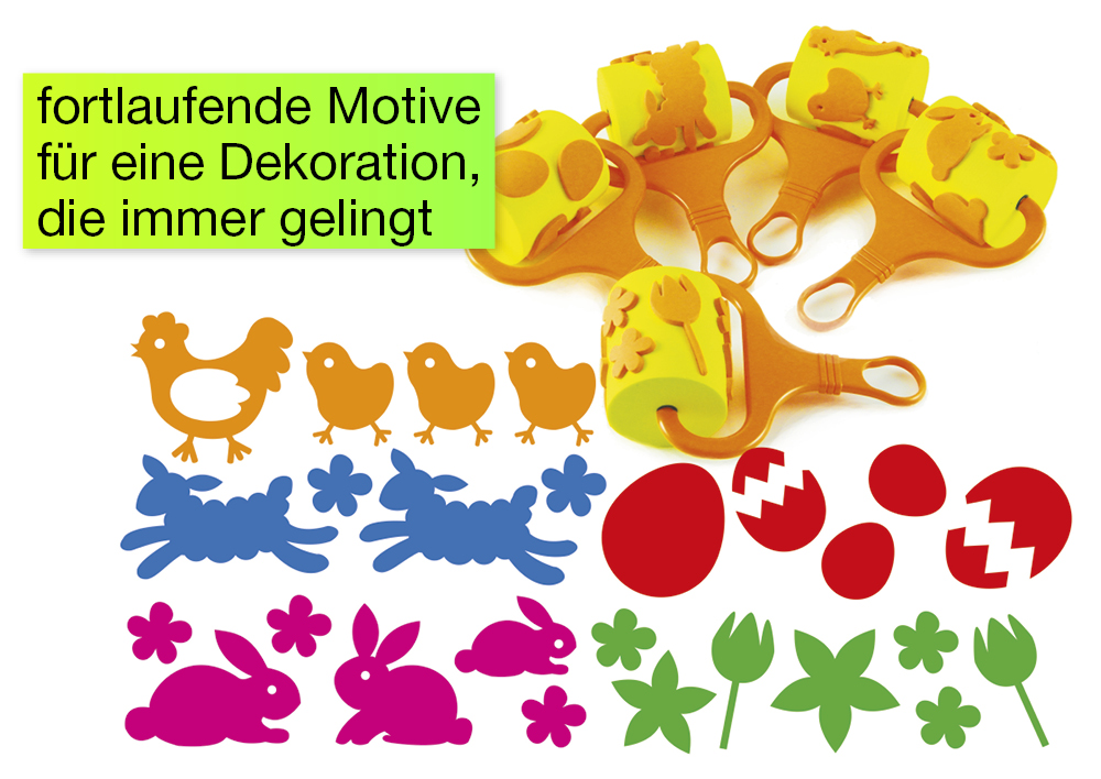 Motiv-Druckrollen "Ostern", 5-tlg.