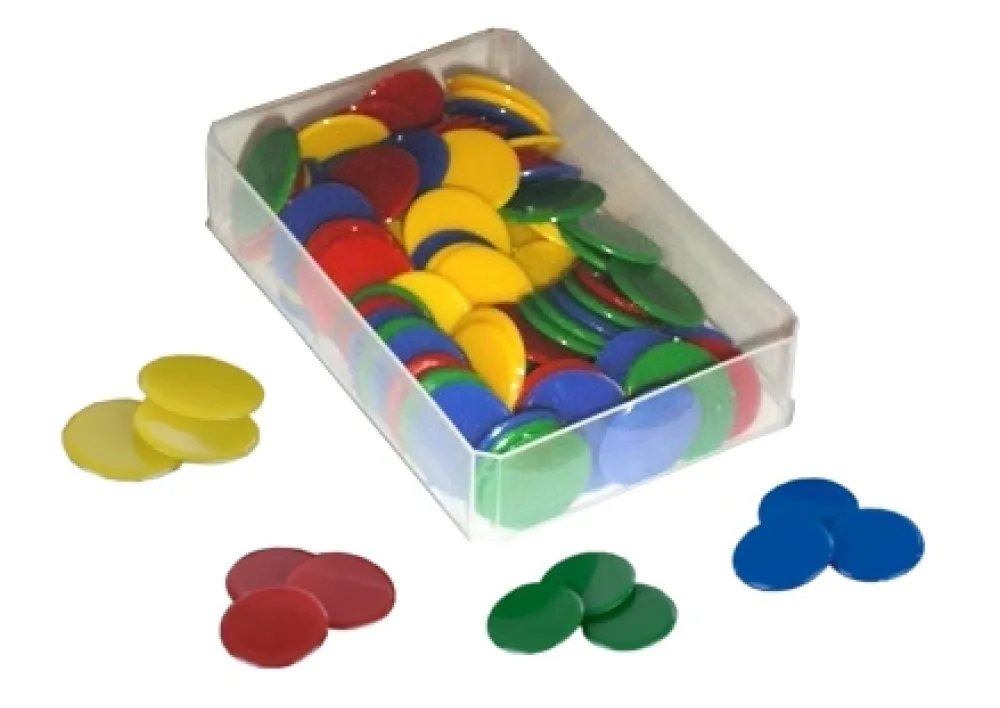 Kunststoff Plättchen vollfarbig, 100 Stück in Box