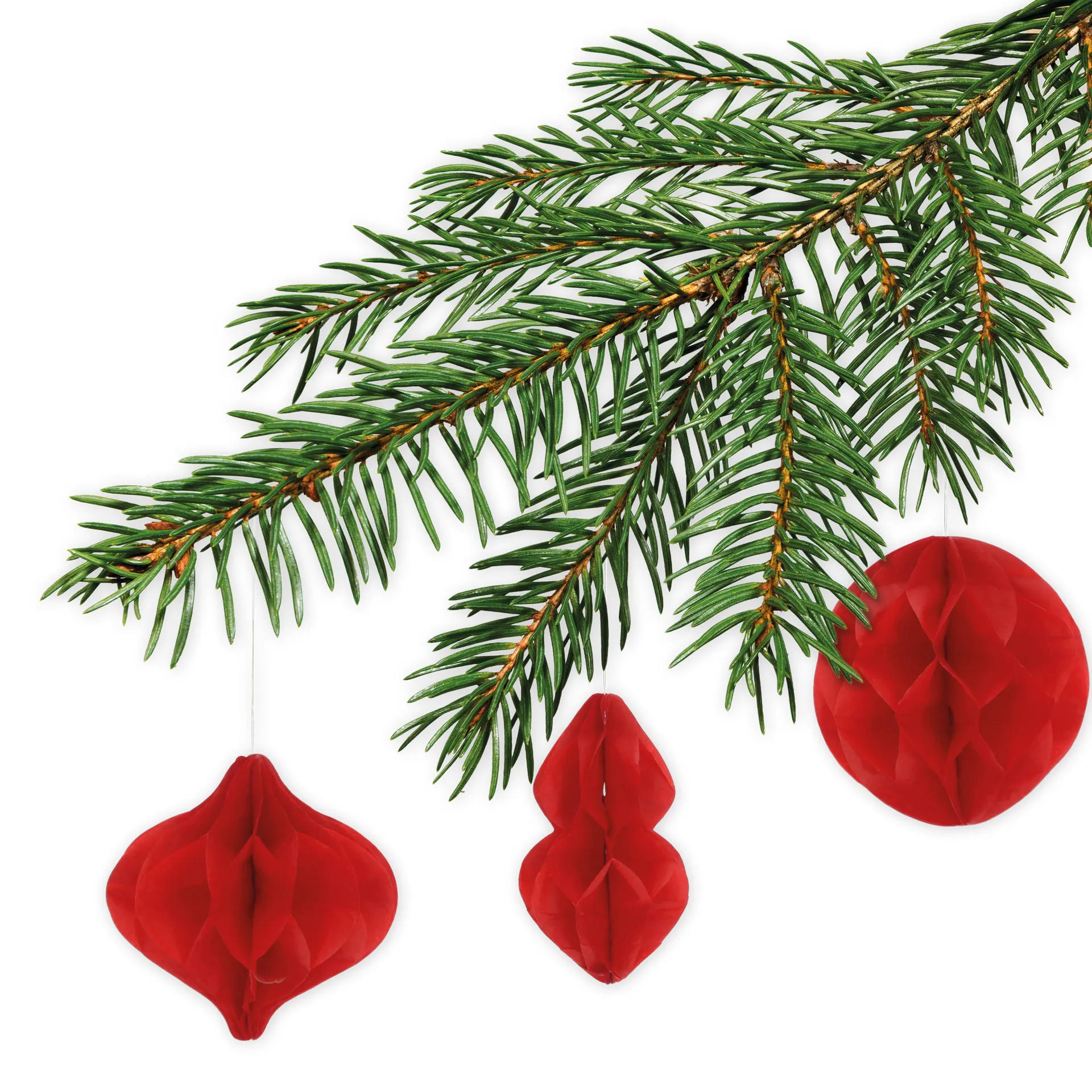 Deko-Set "Weihnachten Honeycomp" aus Papier, 4-tlg.