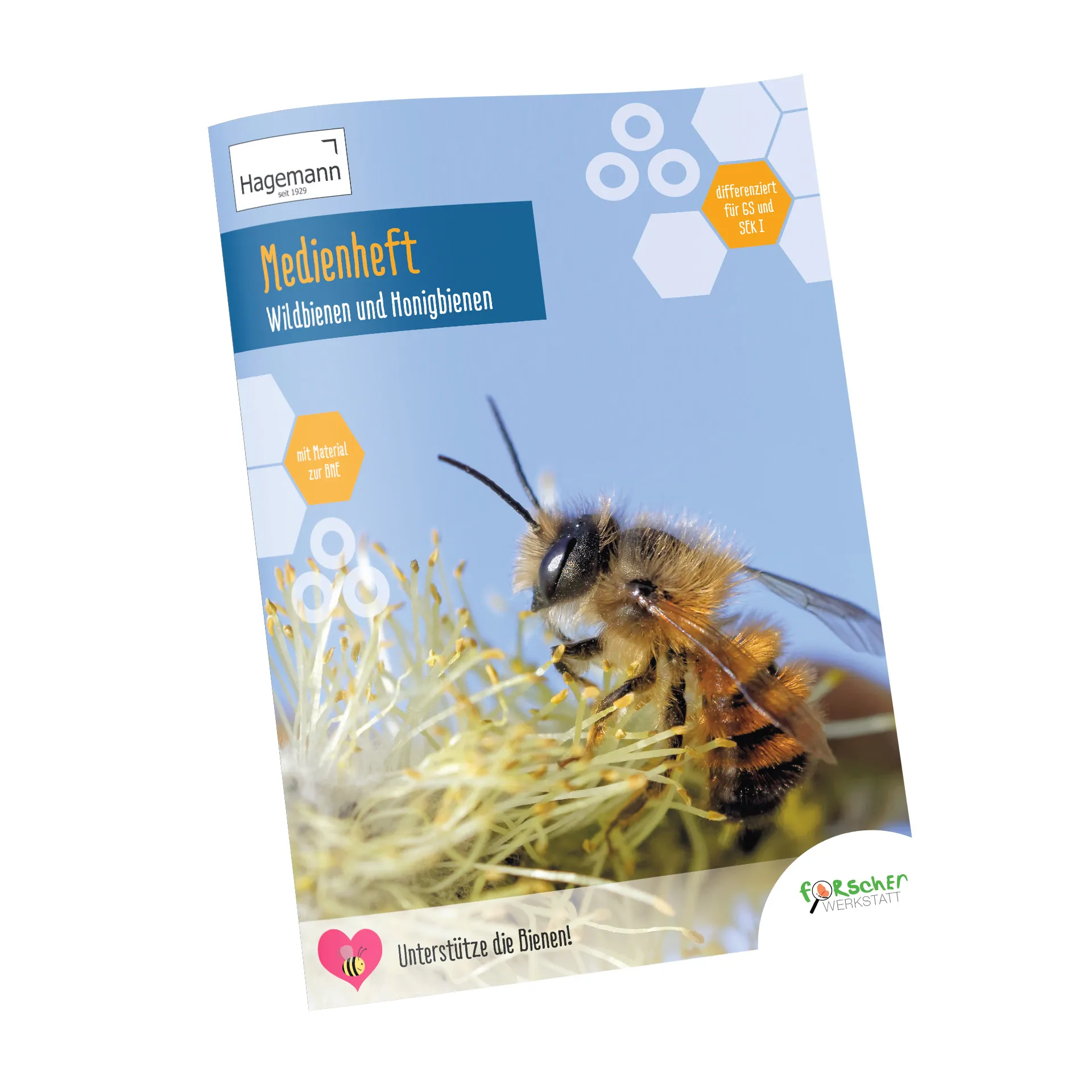 Medienheft "Wild- und Honigbienen", 44 Seiten