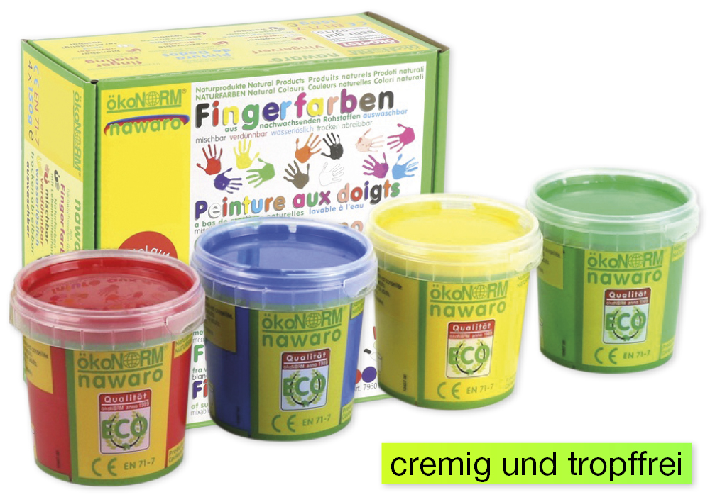 Set Fingerfarben nawaro, 4-tlg.