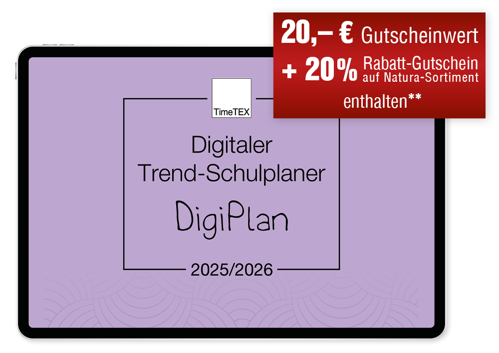 TimeTEX Digitaler Trend-Schulplaner DigiPlan 2025/2026, flieder