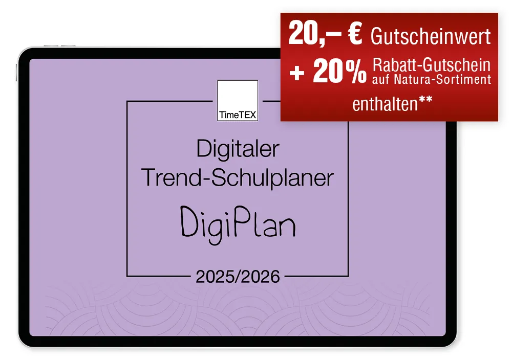 TimeTEX Digitaler Trend-Schulplaner DigiPlan 2025/2026, flieder
