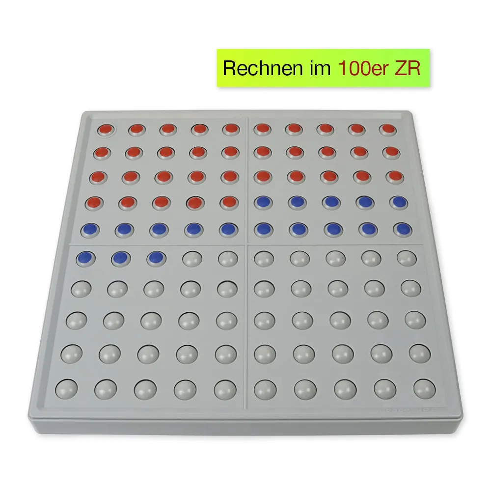 Klassensatz ABACO tricolor für 100-er Zahlenraum, rot-blau-grau, 8-tlg., in Box