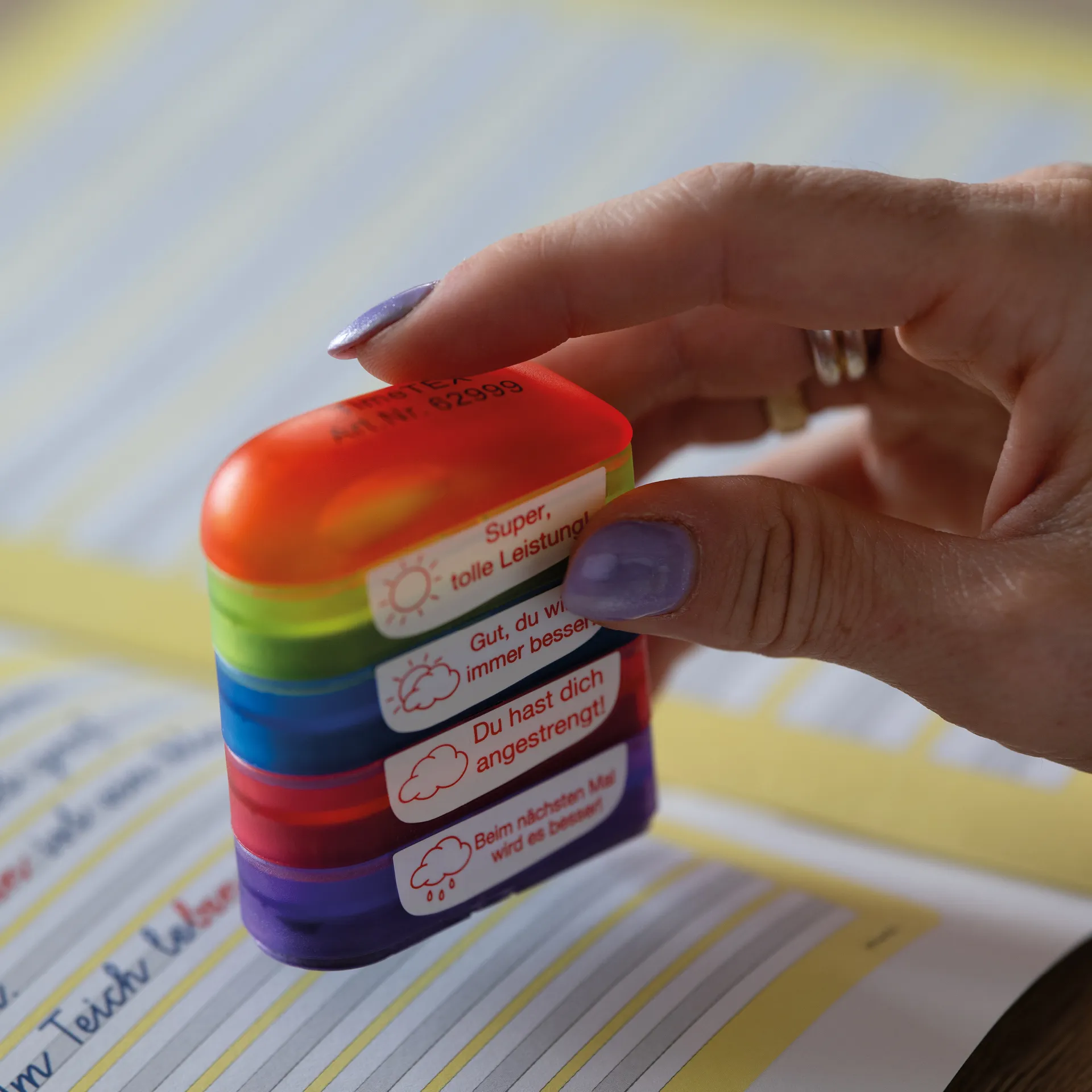 Siebdruck-Stempel "Perpetuum", 4 in 1, "Sonne und Wolken"