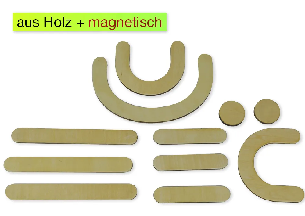 Set Holz-Buchstaben magnetisch, 60-tlg. in Box
