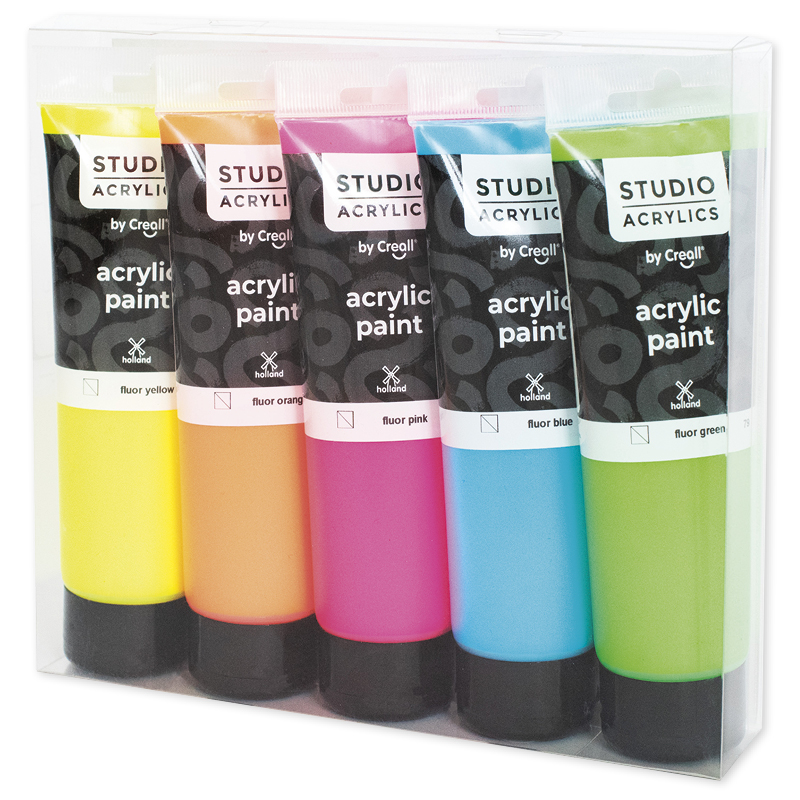TimeTEX Creall Studio Acrylfarbe Neon, 5 x 120 ml