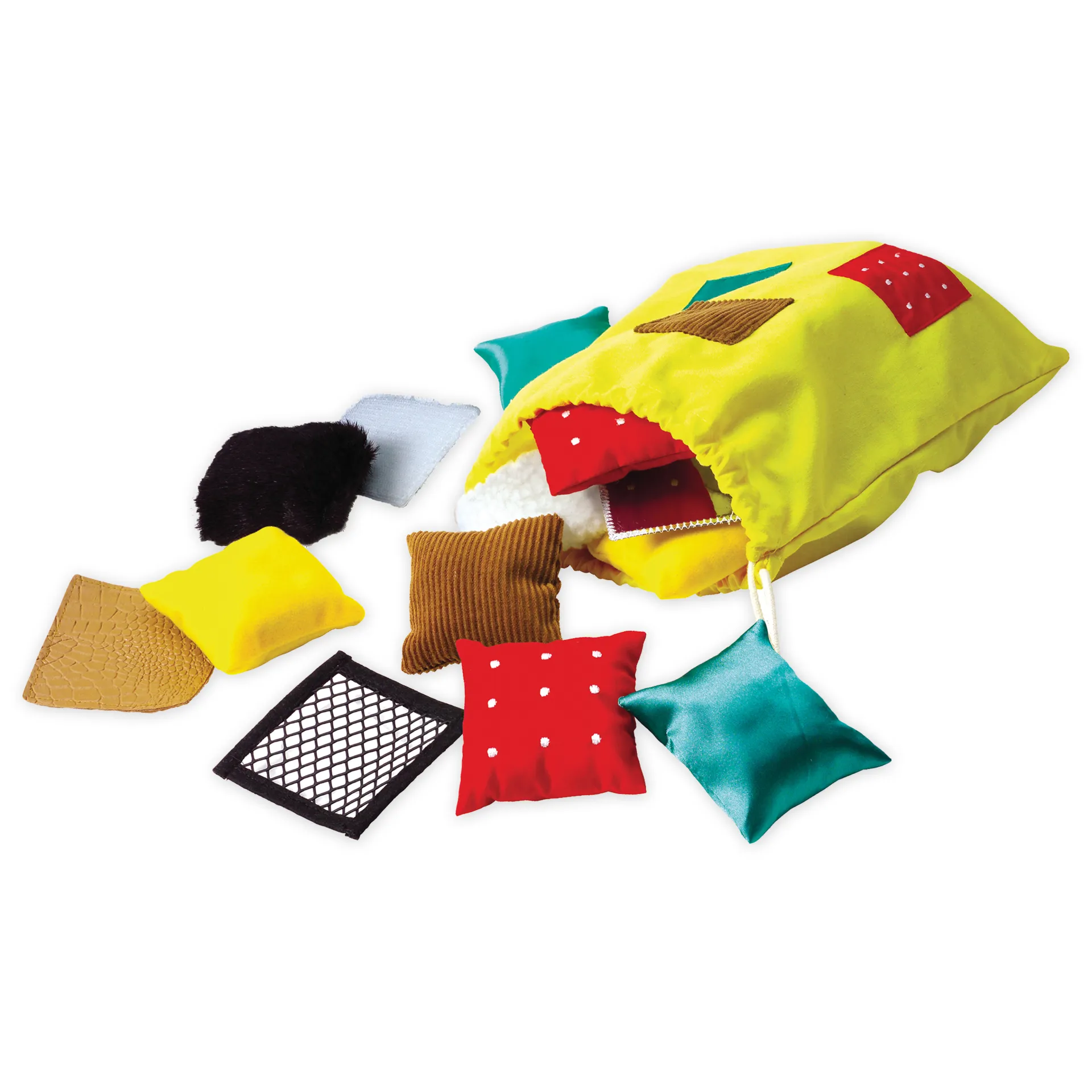 Tast-memoryspel "textiele vierkanten", 20-delig