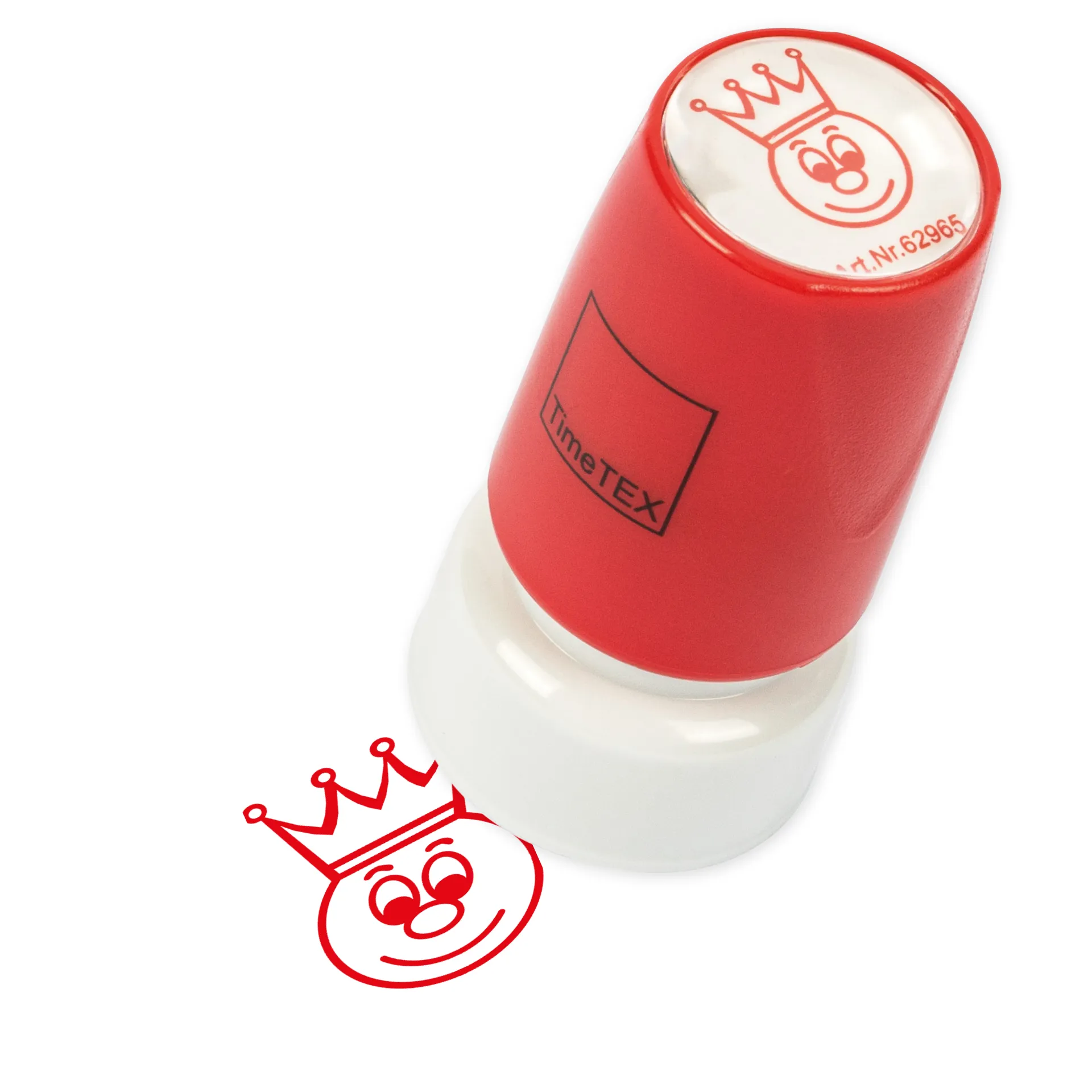 Siebdruck-Stempel "Perpetuum", "Gesicht mit Krone"