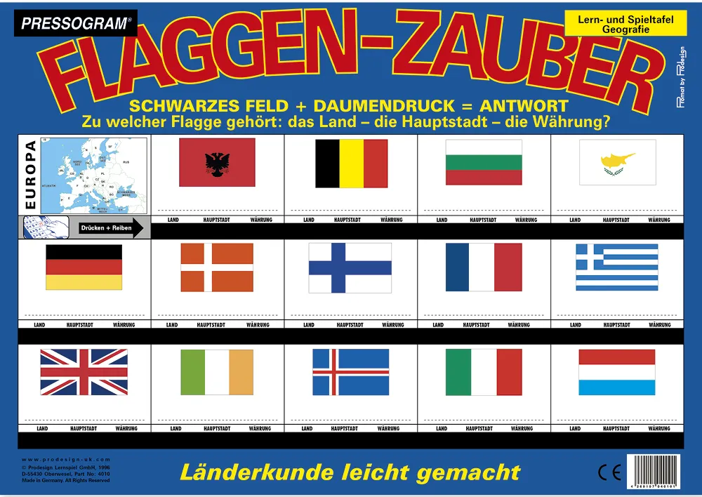 TimeTEX Zaubertafel "Flaggen-Zauber" Europa