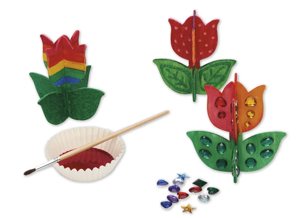 Tulpe aus Holz, 12 Stück