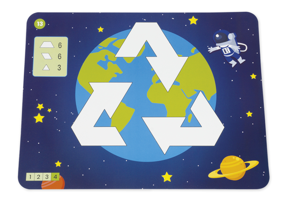 Legespiel Geometrie "Recycling & Umweltschutz", 110-tlg.
