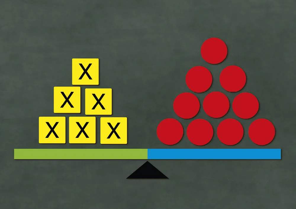 Waage-Modell, magnetisch, 44-tlg., in Box