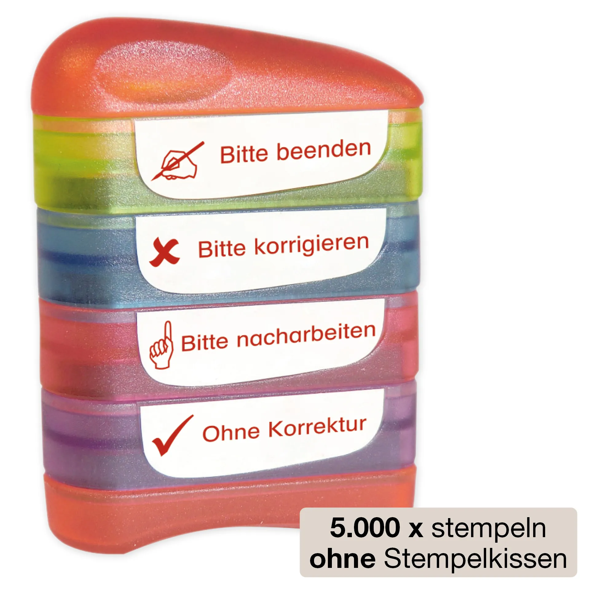 Siebdruck-Stempel "Perpetuum" 4 in 1, "Bitte beenden"