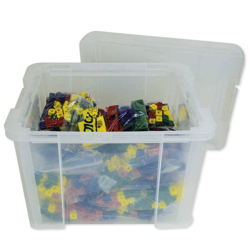 Set de 8 jeux de cubes à emboîter, rouge/bleu/vert/jaune, 21 pcs