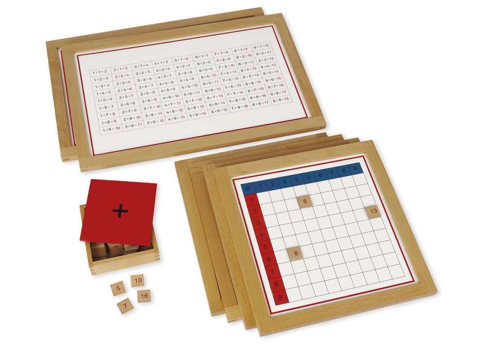 Table de mémorisation de l’addition TimeTEX « Montessori Premium », cadre en bois