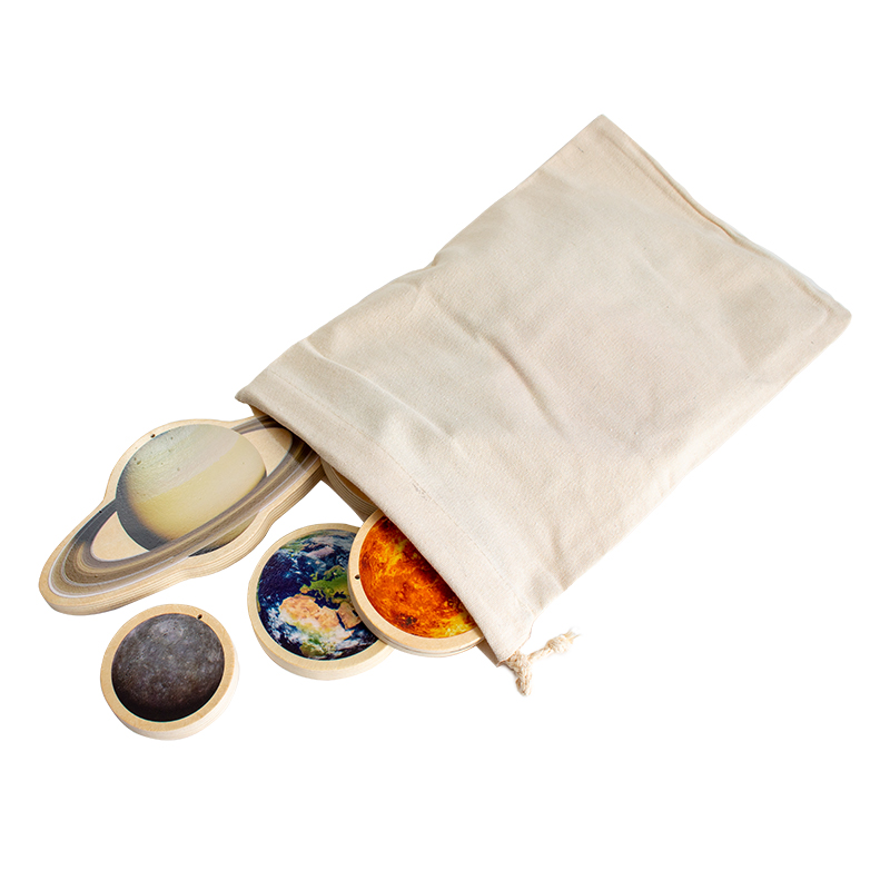 Planeten aus Holz, mit Beutel und Poster, 12-tlg.