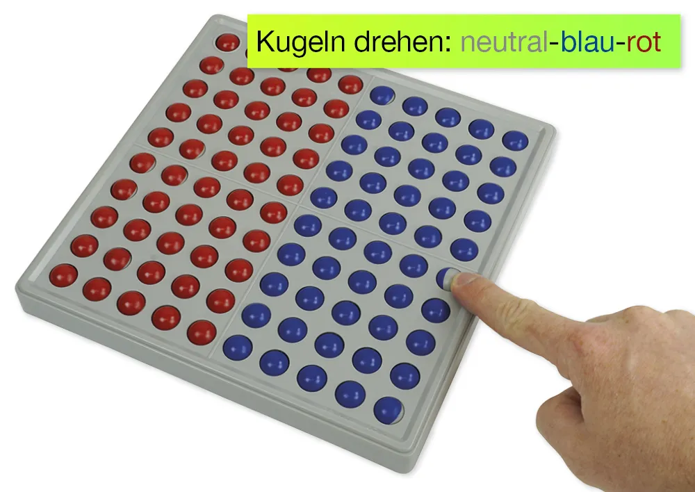 Abaco 100 ohne Zahlen, rot-blau, Zähl- und Rechenrahmen