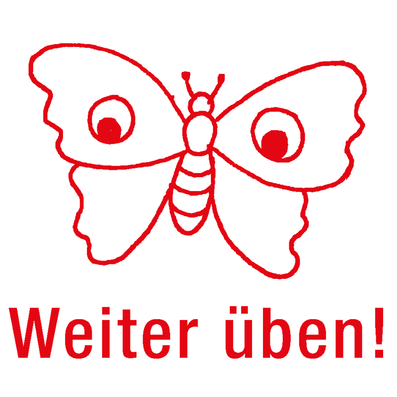 TimeTEX Siebdruck-Stempel "Perpetuum", Schmetterling "Weiter üben!"