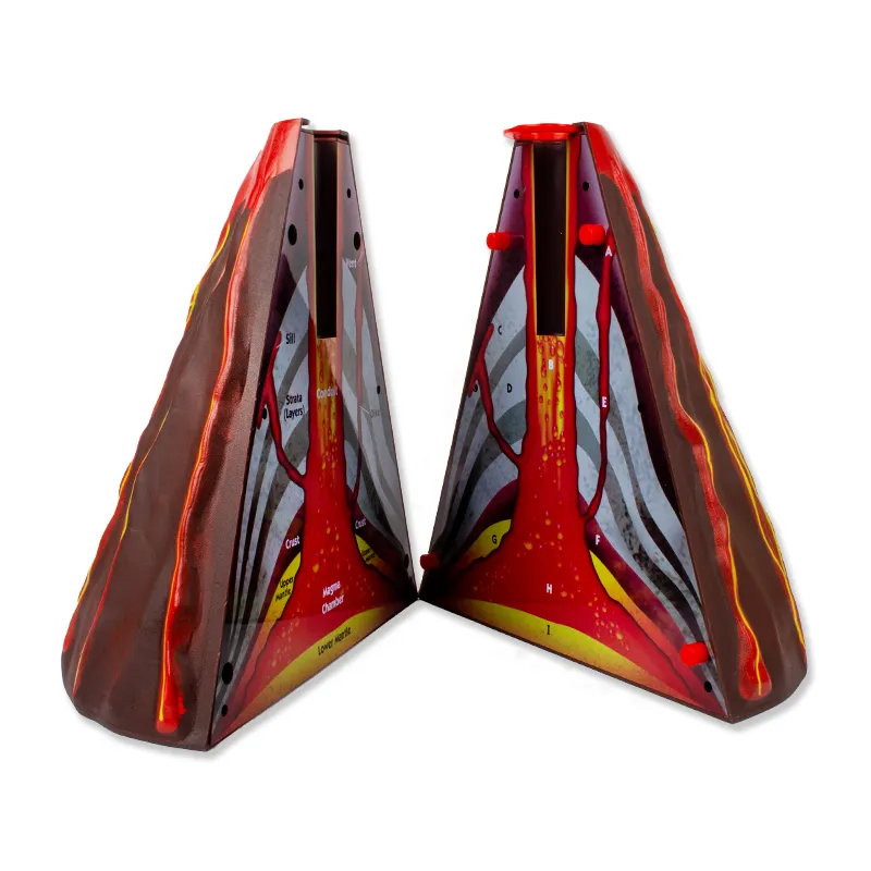 Modell "Ausbrechender Vulkan mit Querschnitt", 5-tlg.