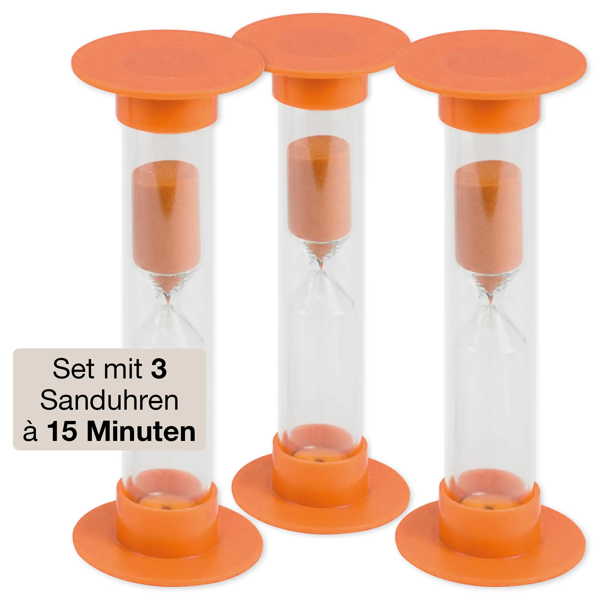 Sanduhren-Set 3-tlg., 14,5 cm hoch, 5 cm ø (1 Zeiteinheit)